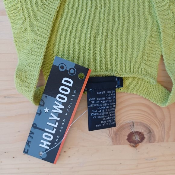 NEW! Hollywood The Jeans People lime green top size L (4378) - Picture 5 of 6